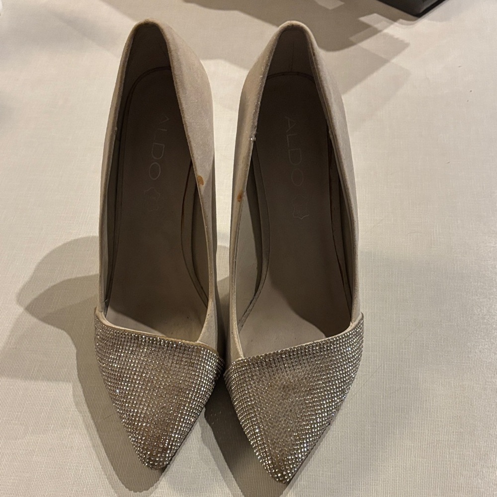 Aldo Women's light Tan sparkle tip stiletto Heels